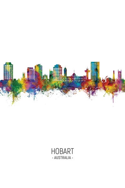 Tasmania: Hobart Australia Skyline Portrait by Michael Tompsett