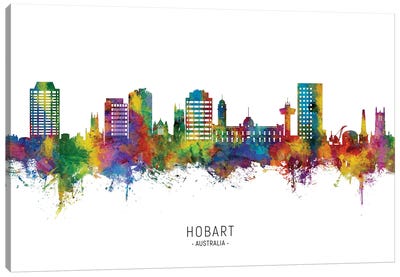 Hobart Australia Skyline City Name Canvas Art Print