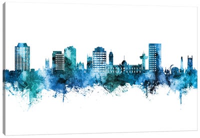 Hobart Australia Skyline Blue Teal Canvas Art Print