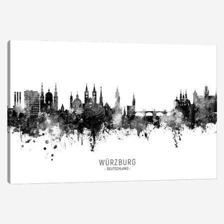 Wurzburg Deutschland Skyline Name Bw Canvas Print #MTO2997} by Michael Tompsett Art Print
