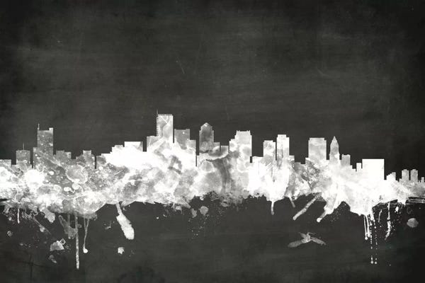 Boston: Blackboard Skyline Of  Boston, Massachusetts, USA by Michael Tompsett