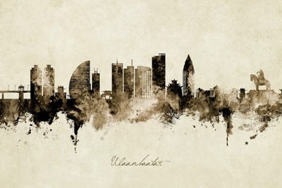 Ulaanbaatar Mongolia Skyline Vintage by Michael Tompsett framed canvas print