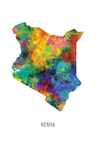 Kenya Map by Michael Tompsett acrylic art print