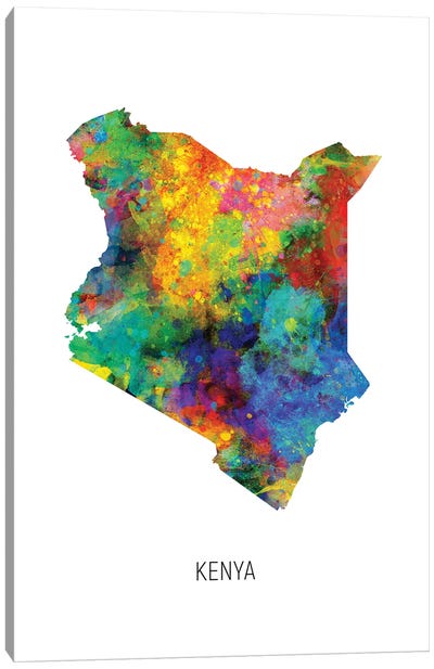 Kenya Map Canvas Art Print - Country Maps