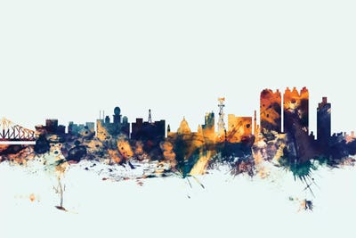 Kolkata (Calcutta), India On Blue by Michael Tompsett canvas print