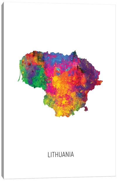 Lithuania Map Canvas Art Print - Lithuania