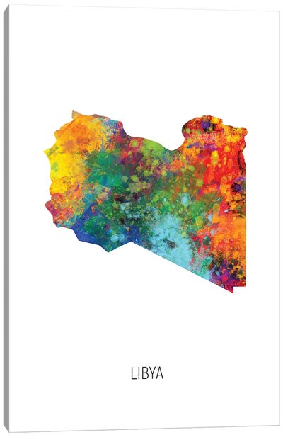 Libya Map Canvas Art Print