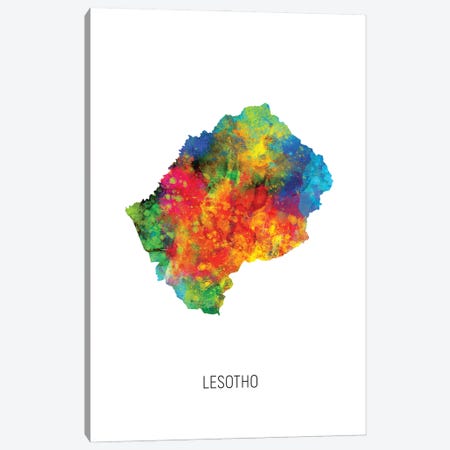 Lesotho Map Canvas Print #MTO3014} by Michael Tompsett Canvas Print