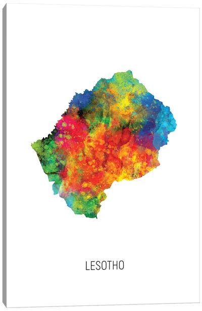 Lesotho Map Canvas Art Print