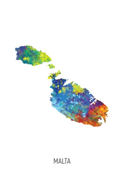Malta Map by Michael Tompsett art print