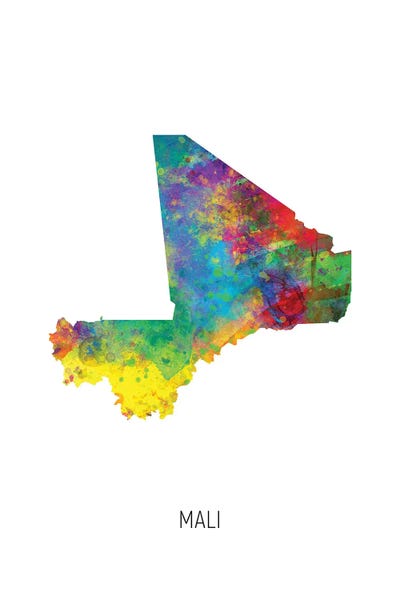 Mali Map by Michael Tompsett canvas print