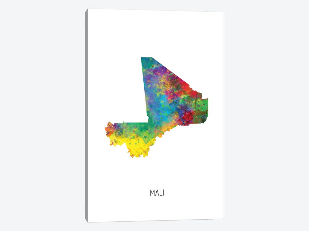 Mali Map by Michael Tompsett 1-piece Canvas Artwork