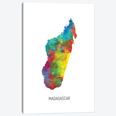 Madagascar Map Canvas Print #MTO3018} by Michael Tompsett Canvas Wall Art