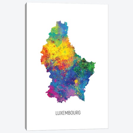 Luxembourg Map Canvas Print #MTO3019} by Michael Tompsett Canvas Art