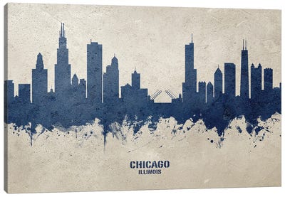 Chicago Illinois Skyline Concrete Canvas Art Print - Chicago Art