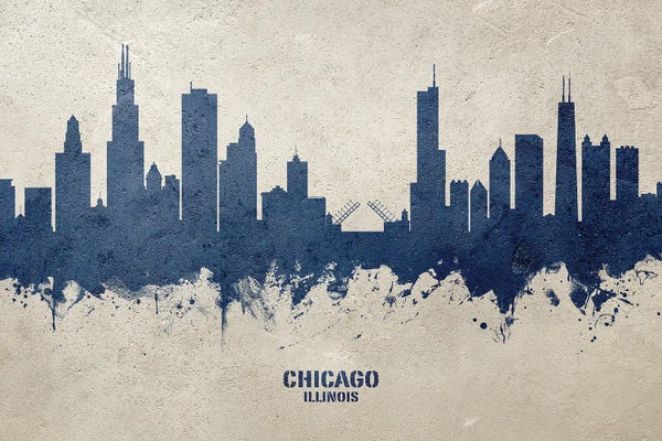 Chicago Skylines: Chicago Illinois Skyline Concrete by Michael Tompsett