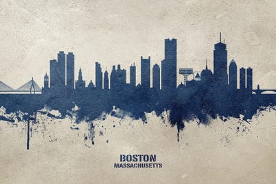 Boston Massachusetts Skyline Concrete by Michael Tompsett art print