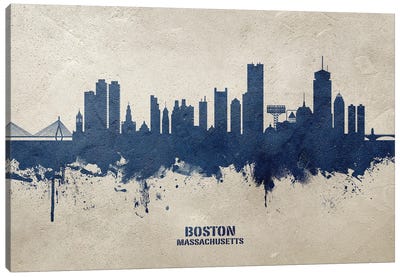 Boston Massachusetts Skyline Concrete Canvas Art Print - Boston Art