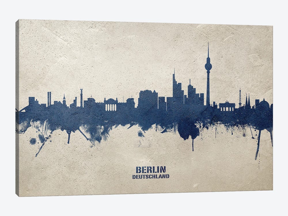 Berlin Deutschland Skyline Concrete by Michael Tompsett 1-piece Canvas Art Print