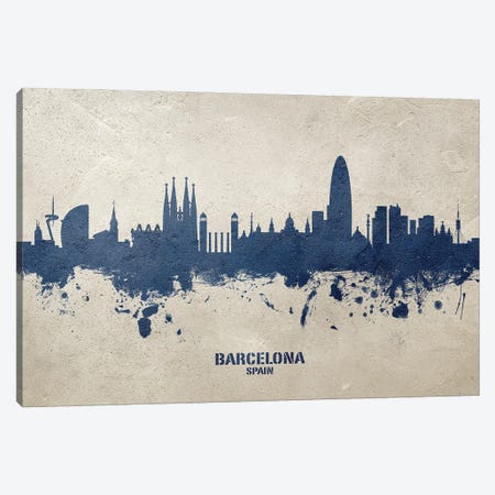 Barcelona Spain Skyline Concrete Canvas Print #MTO3023} by Michael Tompsett Canvas Print
