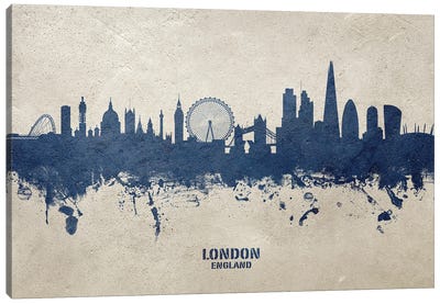 London England Skyline Concrete Canvas Art Print - London Skylines