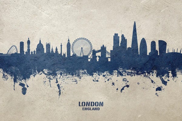 London Skylines: London England Skyline Concrete by Michael Tompsett