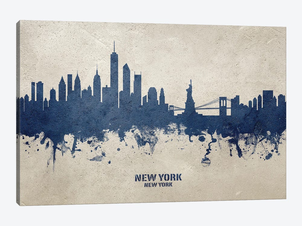 New York New York Skyline Concrete by Michael Tompsett 1-piece Canvas Artwork