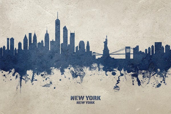 New York City Skylines: New York New York Skyline Concrete by Michael Tompsett