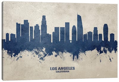 Los Angeles California Skyline Concrete Canvas Art Print - Los Angeles Skylines