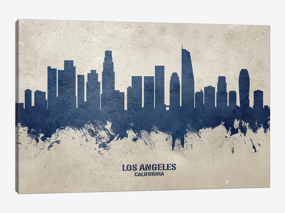 Los Angeles California Skyline Concrete by Michael Tompsett 1-piece Canvas Art Print
