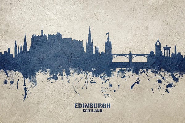 Edinburgh: Edinburgh Scotland Skyline Concrete by Michael Tompsett