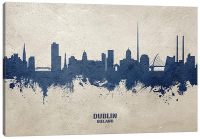 Dublin Ireland Skyline Concrete Canvas Art Print - Dublin