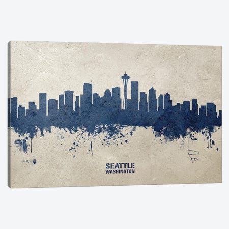 Seattle Washington Skyline Concrete Canvas Print #MTO3029} by Michael Tompsett Art Print