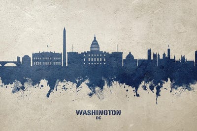 Washington Dc Skyline Concrete by Michael Tompsett art print