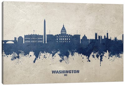 Washington Dc Skyline Concrete Canvas Art Print - Washington DC Skylines
