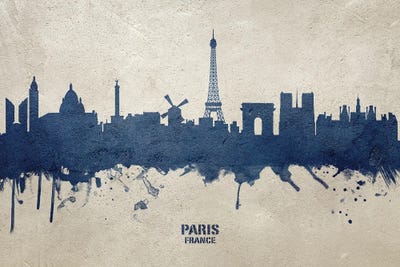 Paris France Skyline Concrete by Michael Tompsett canvas print