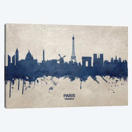 Paris France Skyline Concrete Canvas Print #MTO3032} by Michael Tompsett Canvas Artwork