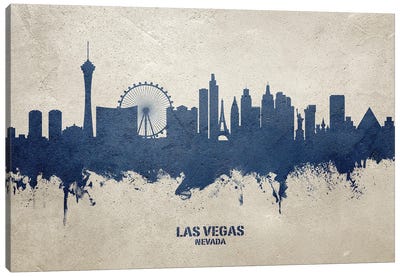 Las Vegas Nevada Skyline Concrete Canvas Art Print - Las Vegas Skylines