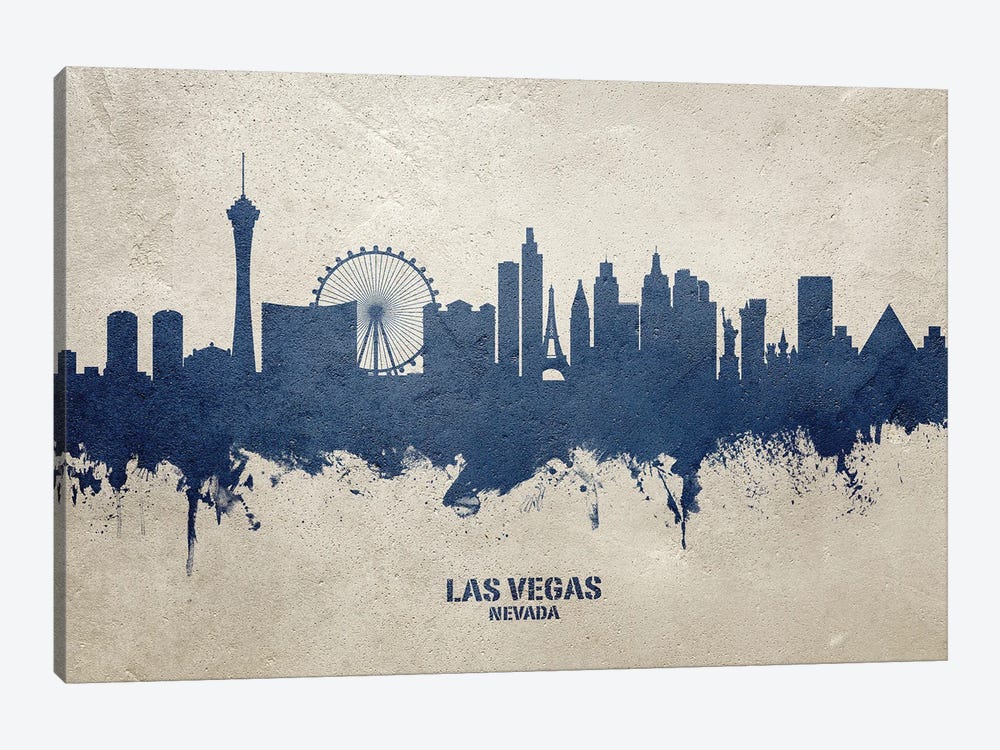 Las Vegas Nevada Skyline Concrete by Michael Tompsett 1-piece Canvas Art Print