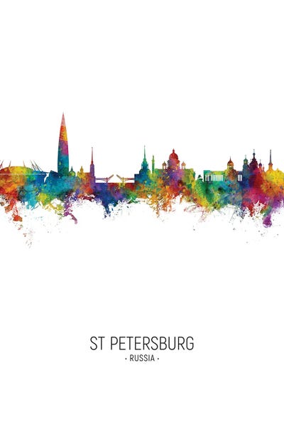 St Petersburg Russia Skyline Portrait by Michael Tompsett multi panel art