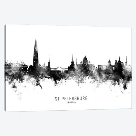 St Petersburg Russia Skyline Name Bw Canvas Print #MTO3041} by Michael Tompsett Canvas Print