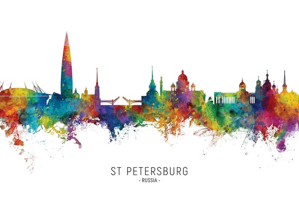 Saint Petersburg, Russia: St Petersburg Russia Skyline City Name by Michael Tompsett