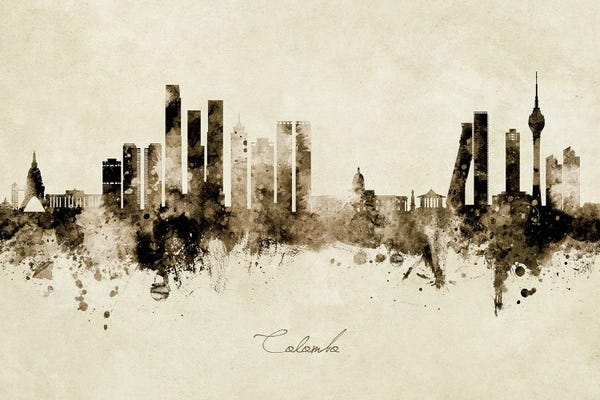 Sri Lanka: Colombo Sri Lanka Skyline Vintage by Michael Tompsett