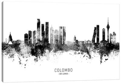 Colombo Sri Lanka Skyline Name Bw Canvas Art Print - Sri Lanka