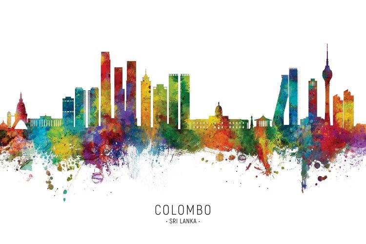 Colombo Sri Lanka Skyline City Na - Canvas Wall Art | Michael Tompsett