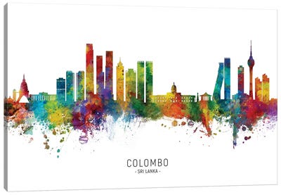 Colombo Sri Lanka Skyline City Name Canvas Art Print - Sri Lanka