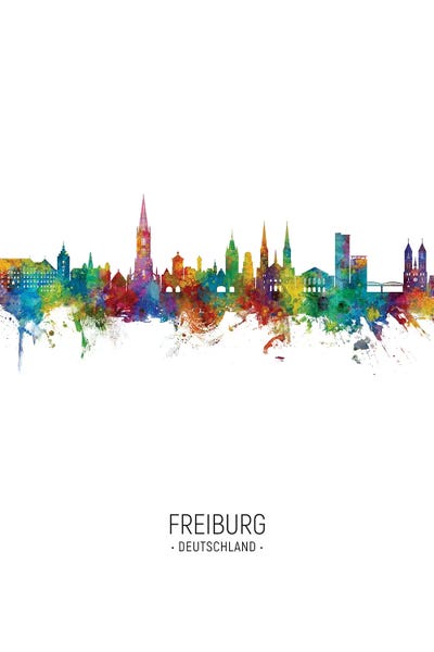 Baden-Wurttemberg: Freiburg Deutschland Skyline Portrait by Michael Tompsett