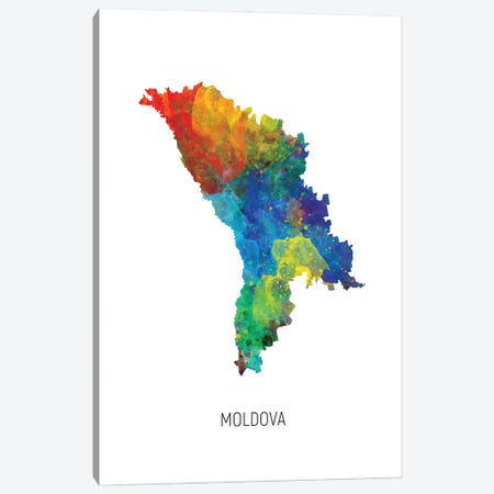 Moldova Map Canvas Print #MTO3057} by Michael Tompsett Art Print