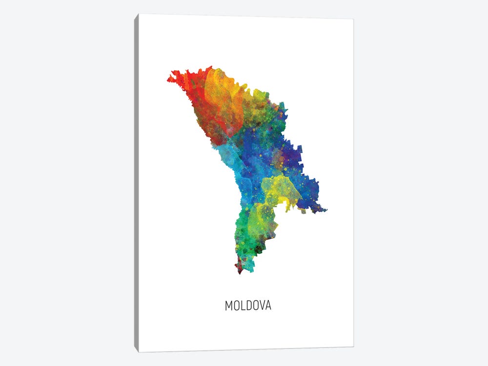 Moldova Map by Michael Tompsett 1-piece Art Print