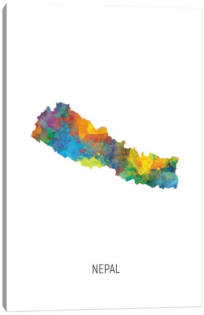 Nepal Map Canvas Art Print - Nepal